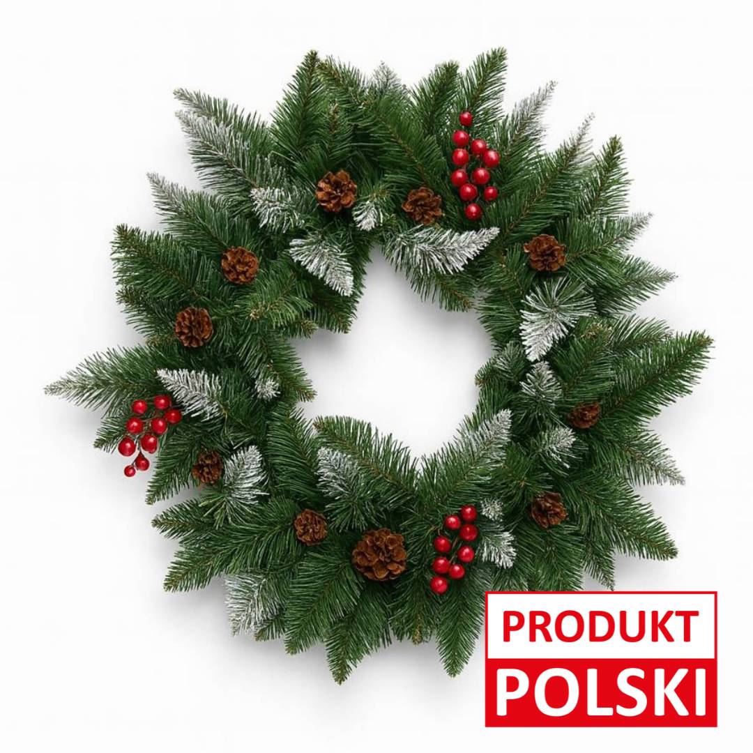 Wieniec świąteczny zdobiony z szyszką